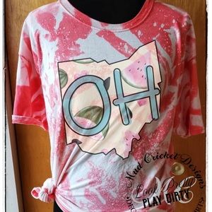 Original Mud Cricket Designs bleached Ohio graphic Tee